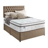 Silentnight 4 Drawer Divan Base with Eden Headboard in Wheat in 3 Sizes Silentnight 4 Drawer Divan Base with Eden Headboard in Wheat in 3 Sizes