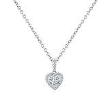0.31ctw Round Brilliant Cut Diamond Heart Halo Pendant,18ct White Gold