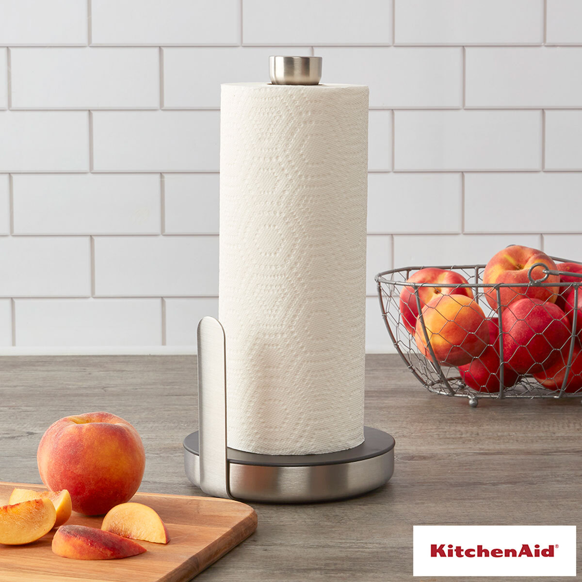 Totally Kitchen Weighted Paper Towel Holder | Single Tear Standing Paper  Towel Holder | Durable Metal Construction | Classic Design