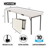 Buy Lifetime 6ft Folding Table Dims Image at Costco.co.uk