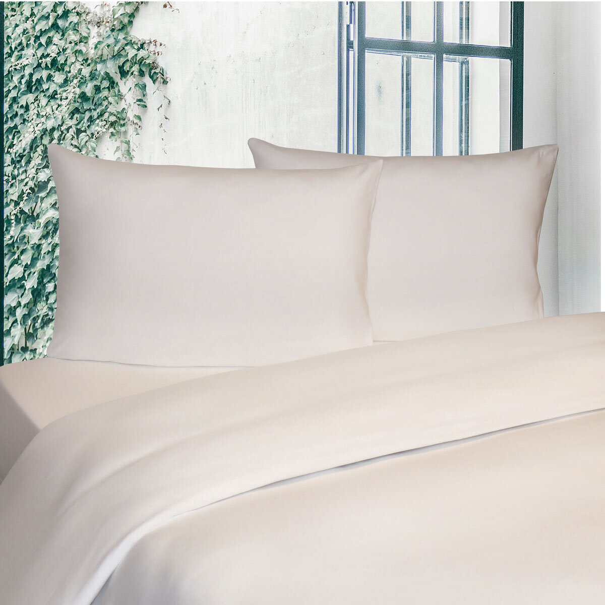 Portuguese Flannel Cotton 4 Piece Double Duvet Set, White