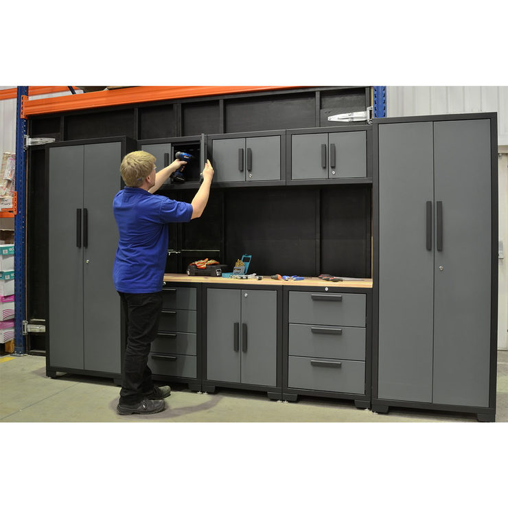 Hilka Professional 24 Gauge Steel 9 Piece Modular Cabinet Set | Costco UK