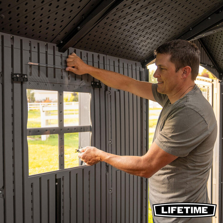 Lifetime 20ft x 8ft (6 x 2.4m) Rough Cut Dual Entry Outdoor Storage Shed - Model 60456 Lifetime 20ft x 8ft (6 x 2.4m) Rough Cut Dual Entry Outdoor Storage Shed - Model 60456