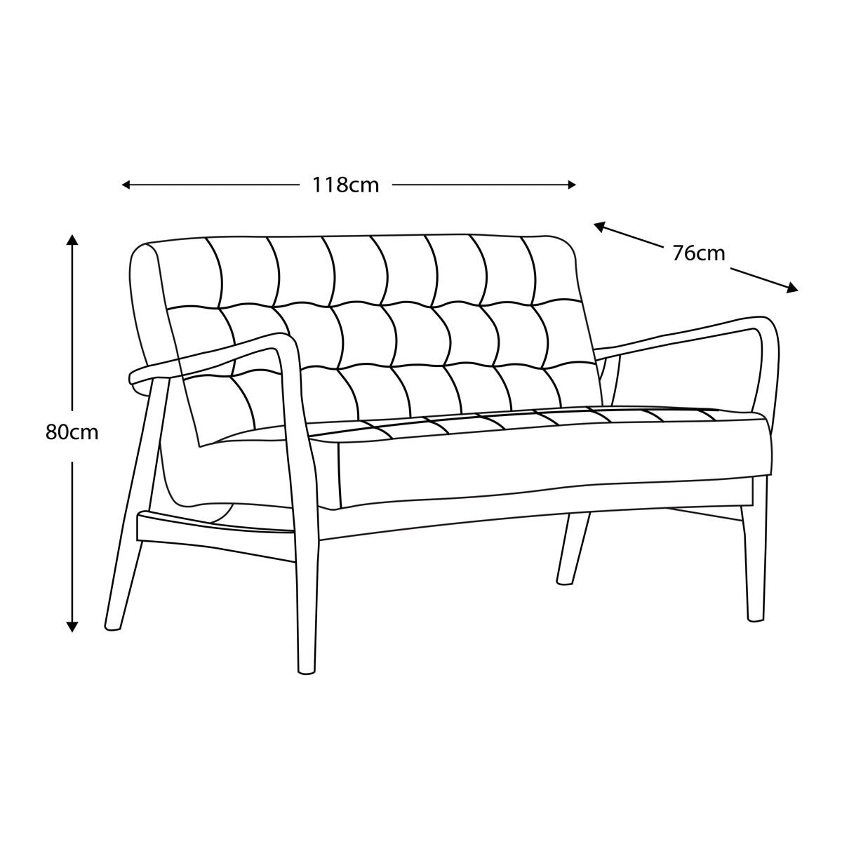 Gallery Humber Vintage Brown Leather 2 Seater Sofa