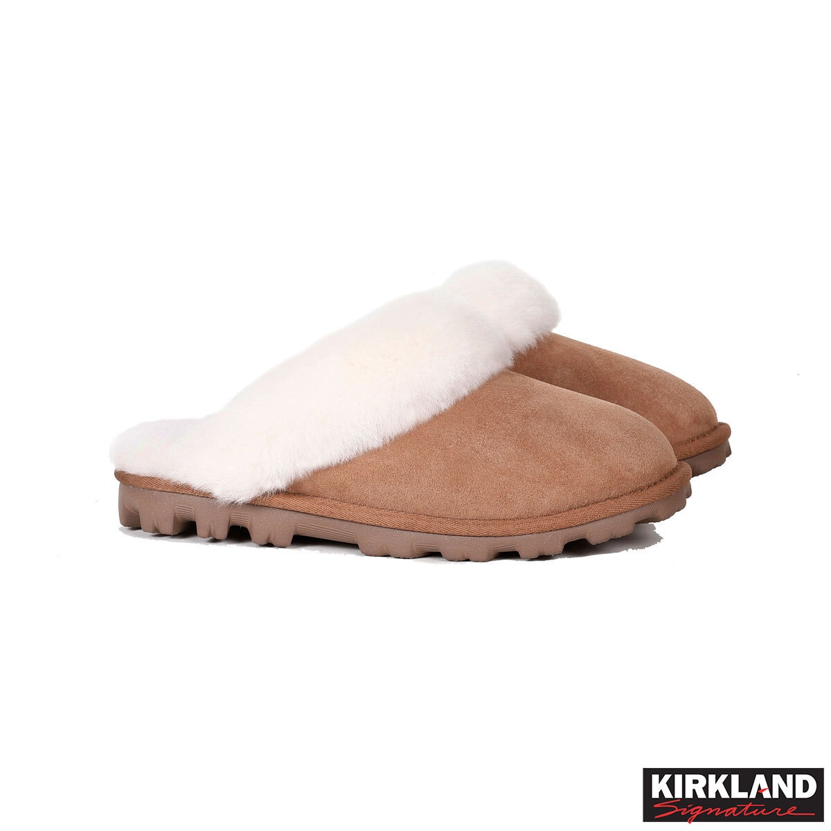 Kirkland Signature Ladies Shearling Slipper in Chestnut