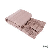 Lazy Linen 100% Washed Linen Throw in Pink