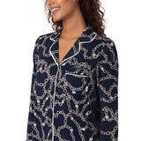 DKNY Notch Collar Pyjama Set in Navy Chain