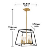 Artika Carter Square Black and Gold Chandelier Light (without bulbs) at costco.co.uk