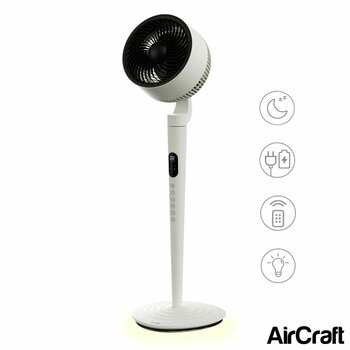 AirCraft AirLUME Cordless Air Circulator Fan with Dimmable Lighting in Stone White AirCraft AirLUME Cordless Air Circulator Fan with Dimmable Lighting in Stone White