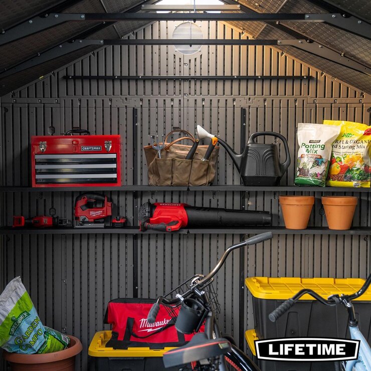 Lifetime 20ft x 8ft (6 x 2.4m) Rough Cut Dual Entry Outdoor Storage Shed - Model 60456 Lifetime 20ft x 8ft (6 x 2.4m) Rough Cut Dual Entry Outdoor Storage Shed - Model 60456