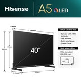 Dimensions HISENSE 40A5NQTUK 40" QLED TV