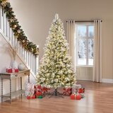 Buy 7.5ft Pre-lit Glitter Flocked Micro Dot Tree Lifetsyle Image 2 at costco.co.uk