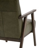 Gallery Neyland Green Leather Armchair