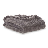 Textured faux fur throw