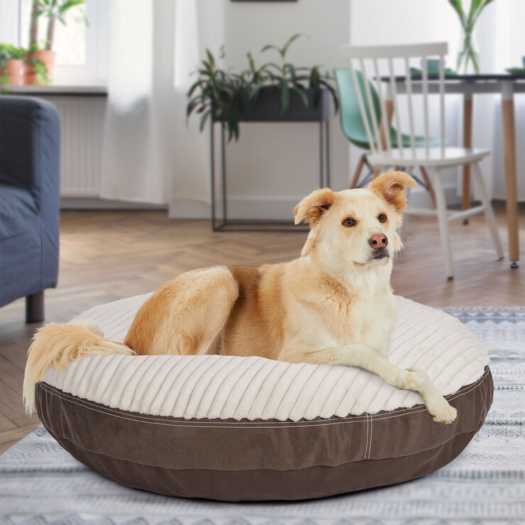 Kirkland Signature Round Pet Bed in Faux Leather, 42