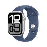 Buy Apple Watch Series 10 + Cellular, 46mm Silver Aluminium Case with Denim Sport Band M/L, MWY13QA/A at costco.co.uk