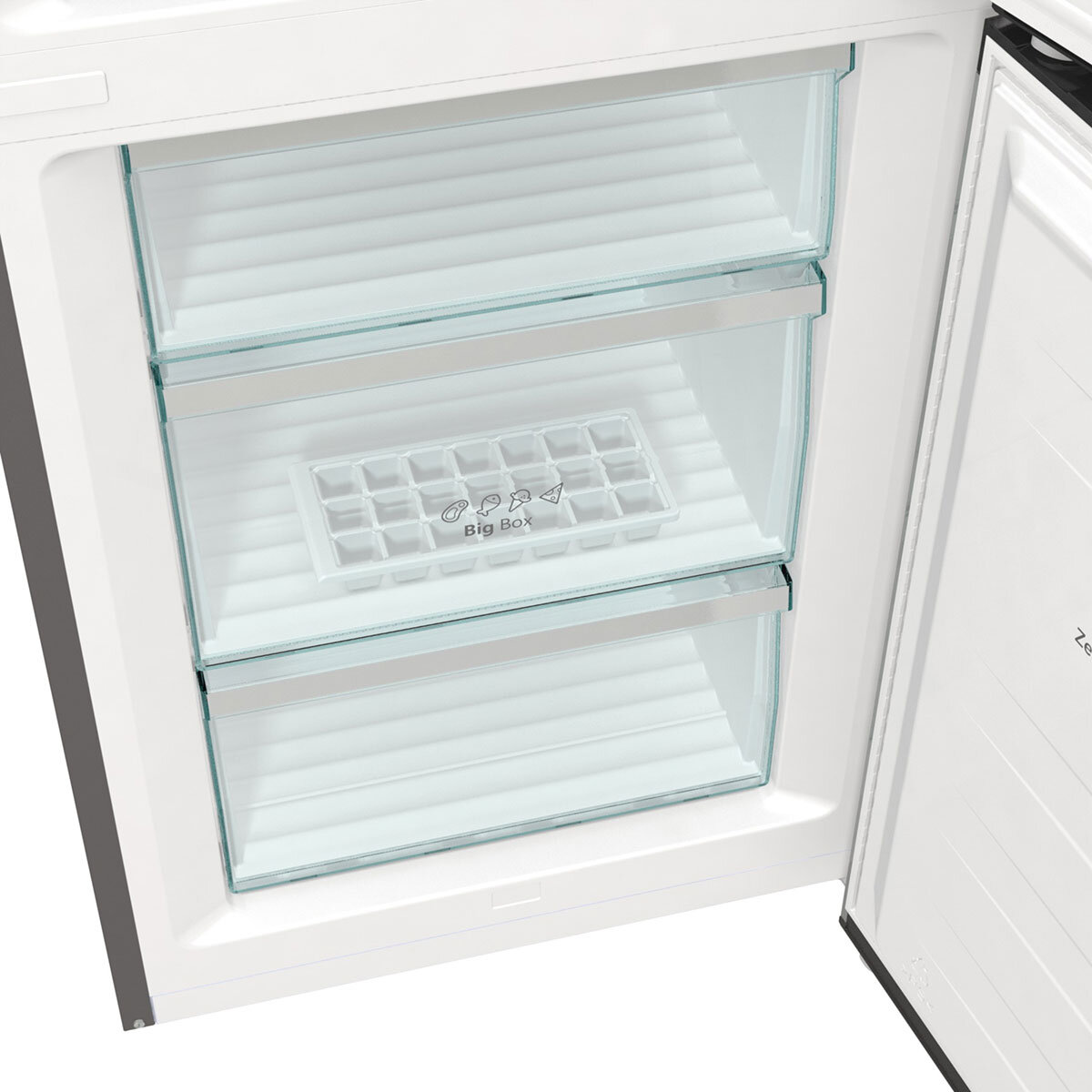 Hisense RB470N4SIC Fridge Freezer in Stainless Steel Freezer Compartments