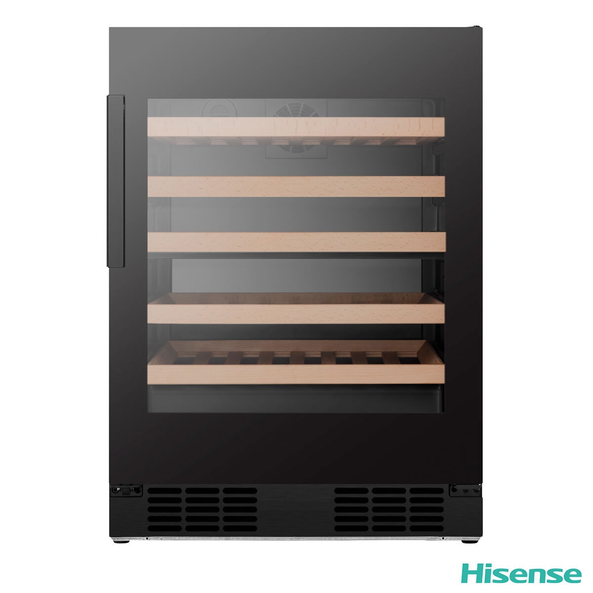 Hisense RW3N132GSLF, 46 Bottle Freestanding, Single Zone Wine Cooler, F Rated in Black