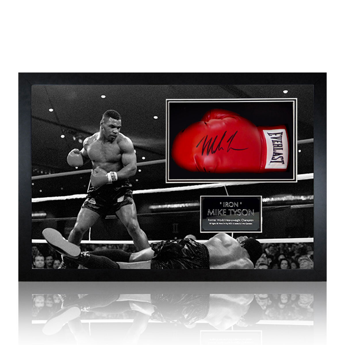 Mike Tyson Signed Boxing Glove Iconic Photo