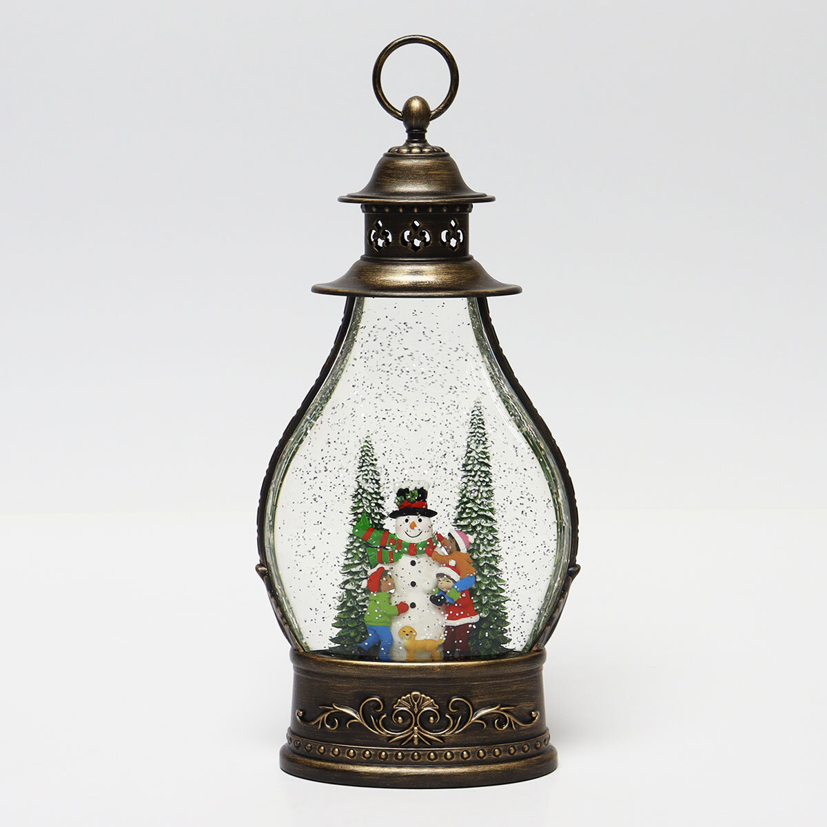 Holiday Scene Lantern In Snowman Scene cut out image