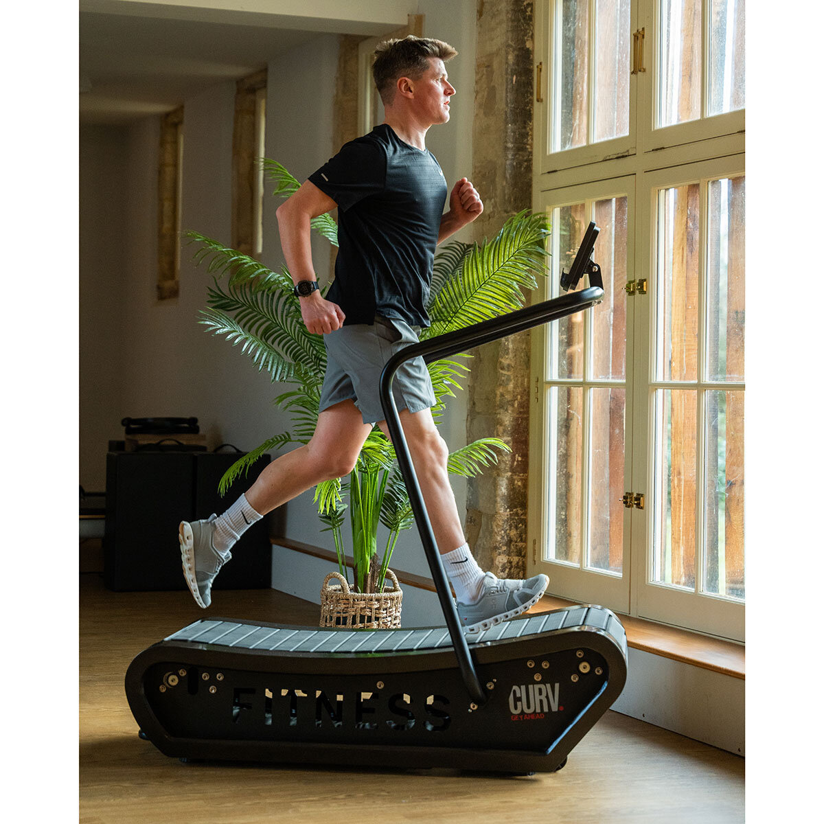 Manual treadmill curve sale