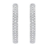 5.00ctw Round Brilliant Cut Diamond Inside & Out Hoop Earrings, 14ct White Gold