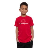 Champion Boy's 2 Pack Short Sleeve T-shirt in Black/Scarlet