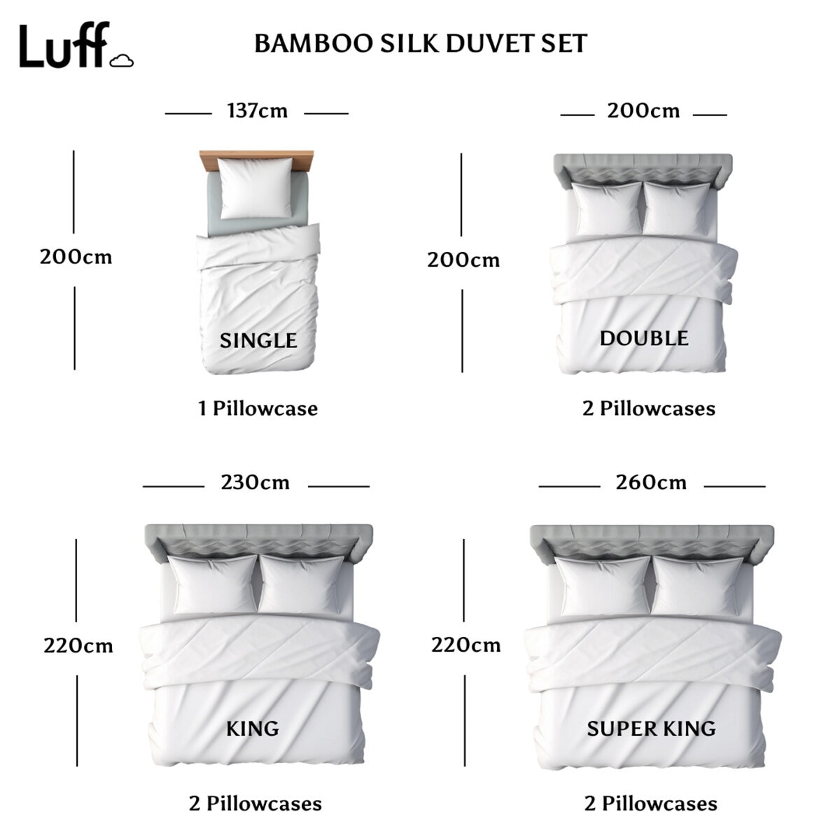 Luff 700 Thread Count 100% Organic Bamboo Duvet Set Grey