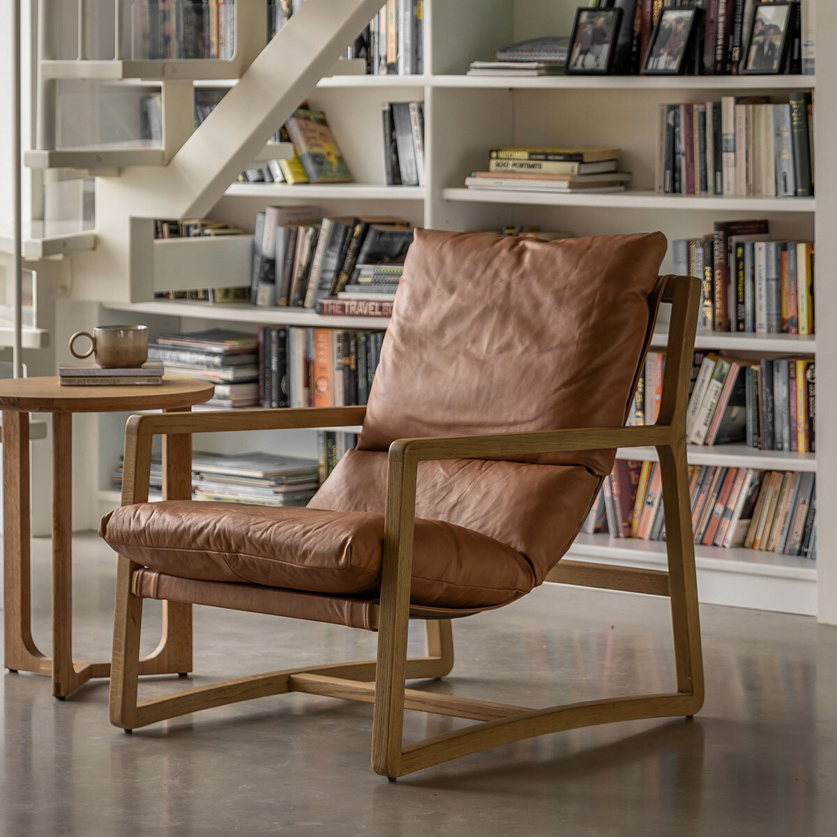 Gallery Burela Vintage Brown Leather Lounge Chair