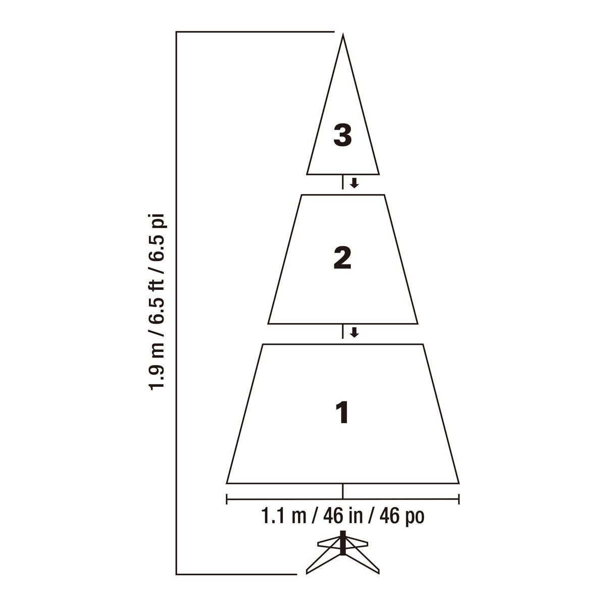 Buy 6.5ft Unlit Aspen Christmas Tree Measurement image at costco.co.uk