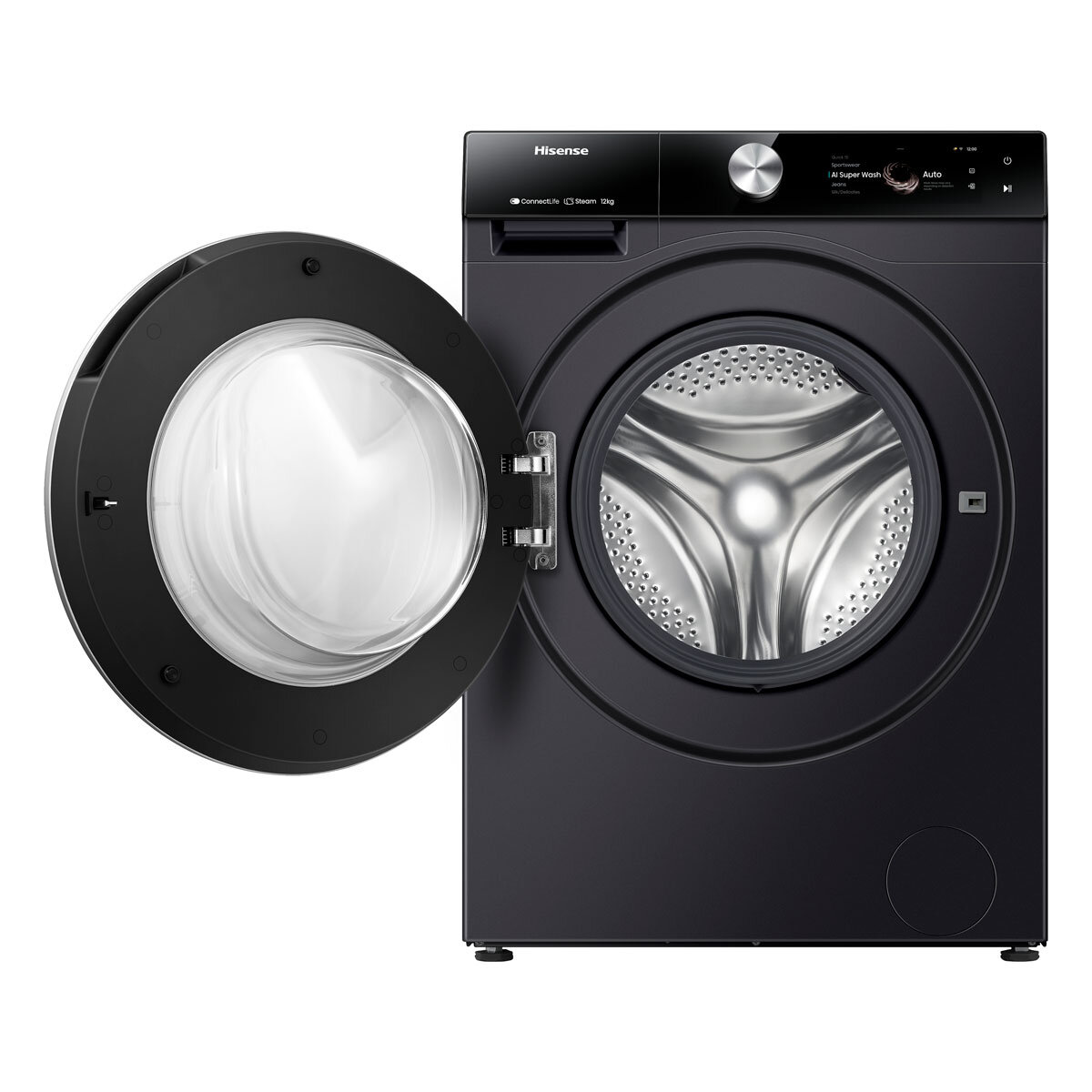 Hisense WF7S1247BB, 12kg, 1400rpm, Washing Machine A Rating in Black