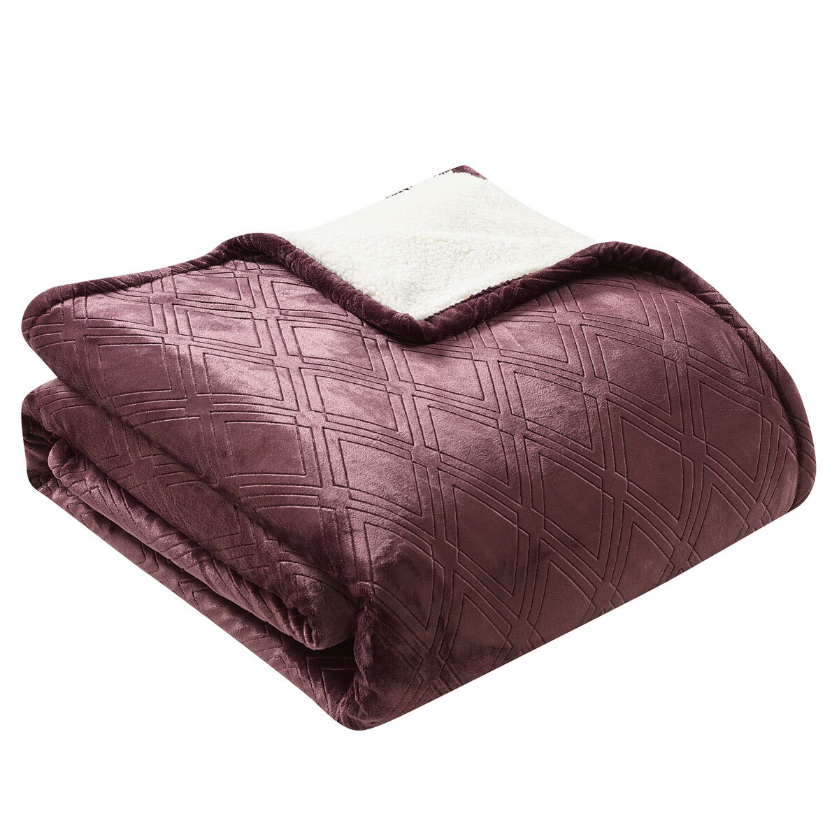 Etched Velvet Sherpa Blanket in 4 colours, 228 x 228 cm