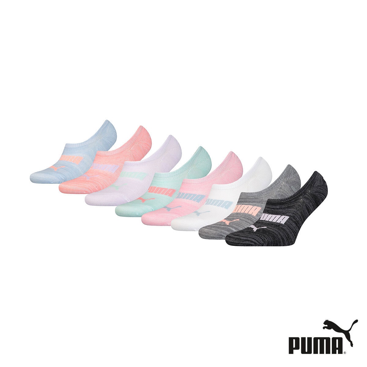 Puma Ladies No Show Sock 8 Pack in Pastels Costco UK