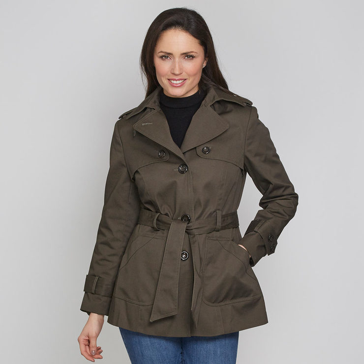 David Barry Women's 100% Cotton Belted Trench Jacket in 4 Sizes and 5 ...