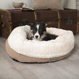 Lifestyle image of pet bed with dog