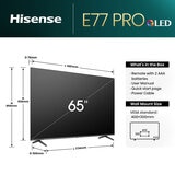 Dimensions Hisense 65E77NQTUK PRO TV