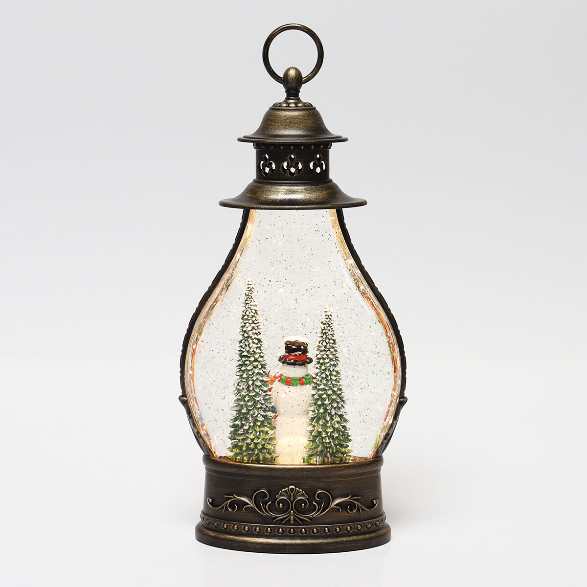 Holiday Scene Lantern In Snowman Scene cut out image