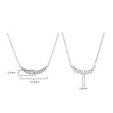 0.57ctw Round Brilliant Cut Diamond Curve Necklace, 18ct White Gold