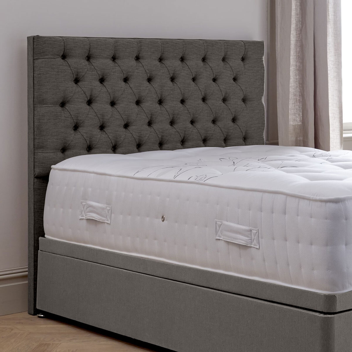 Pocket Spring Bed Company Ravello Grey Fabric Headboard in 3 Sizes