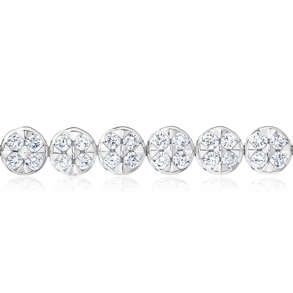 3.00ctw Round Brilliant Cut Diamond Cluster Bracelet, 18ct White Gold