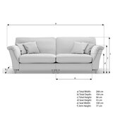 Merchant Silver Fabric 4 Seater Sofa