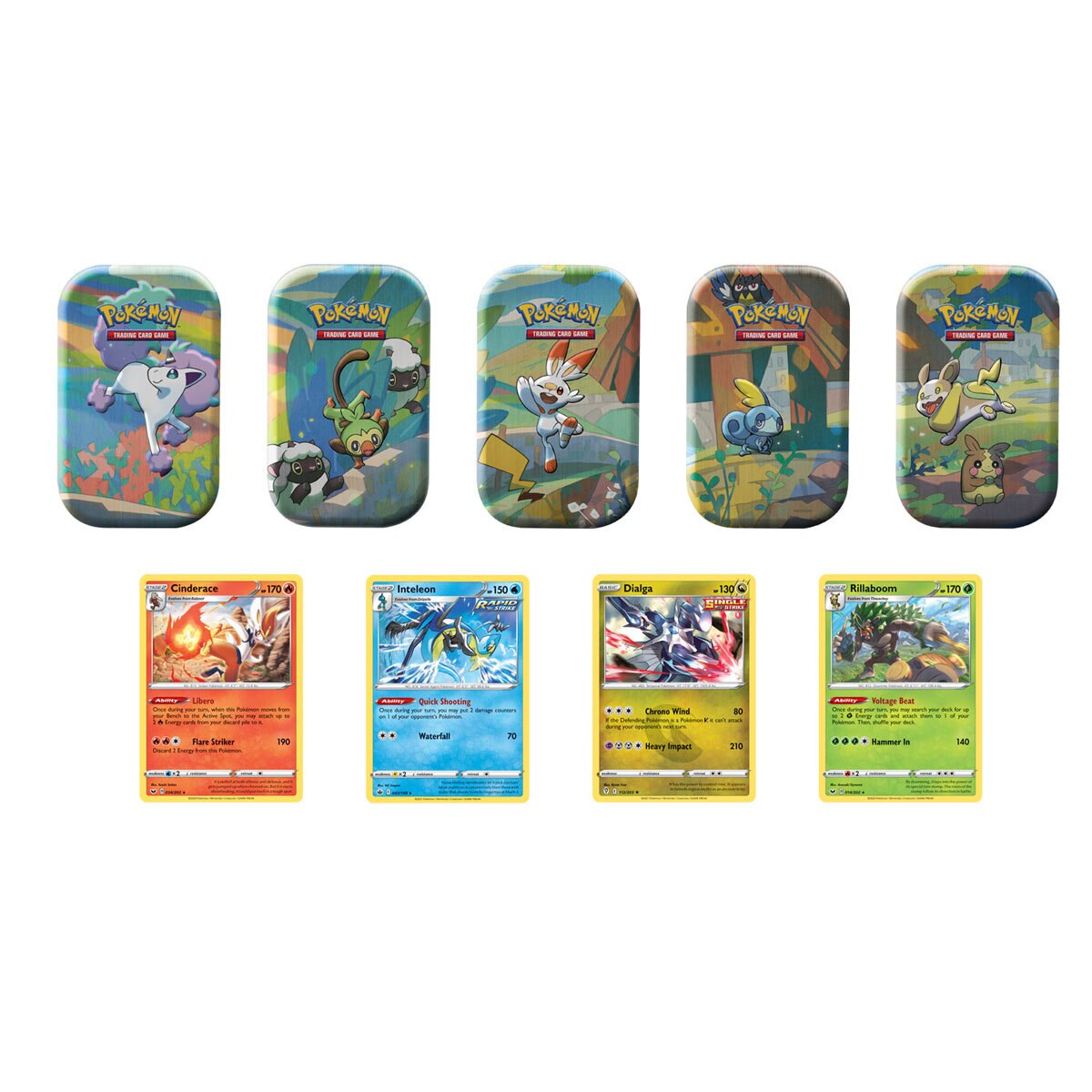 Pokémon Galar Pals 5 Pack Mini Tins with 4 Collector Card...