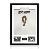 Ronaldo Signed Real Madrid 02/03 Framed Shirt, including 2 Photos