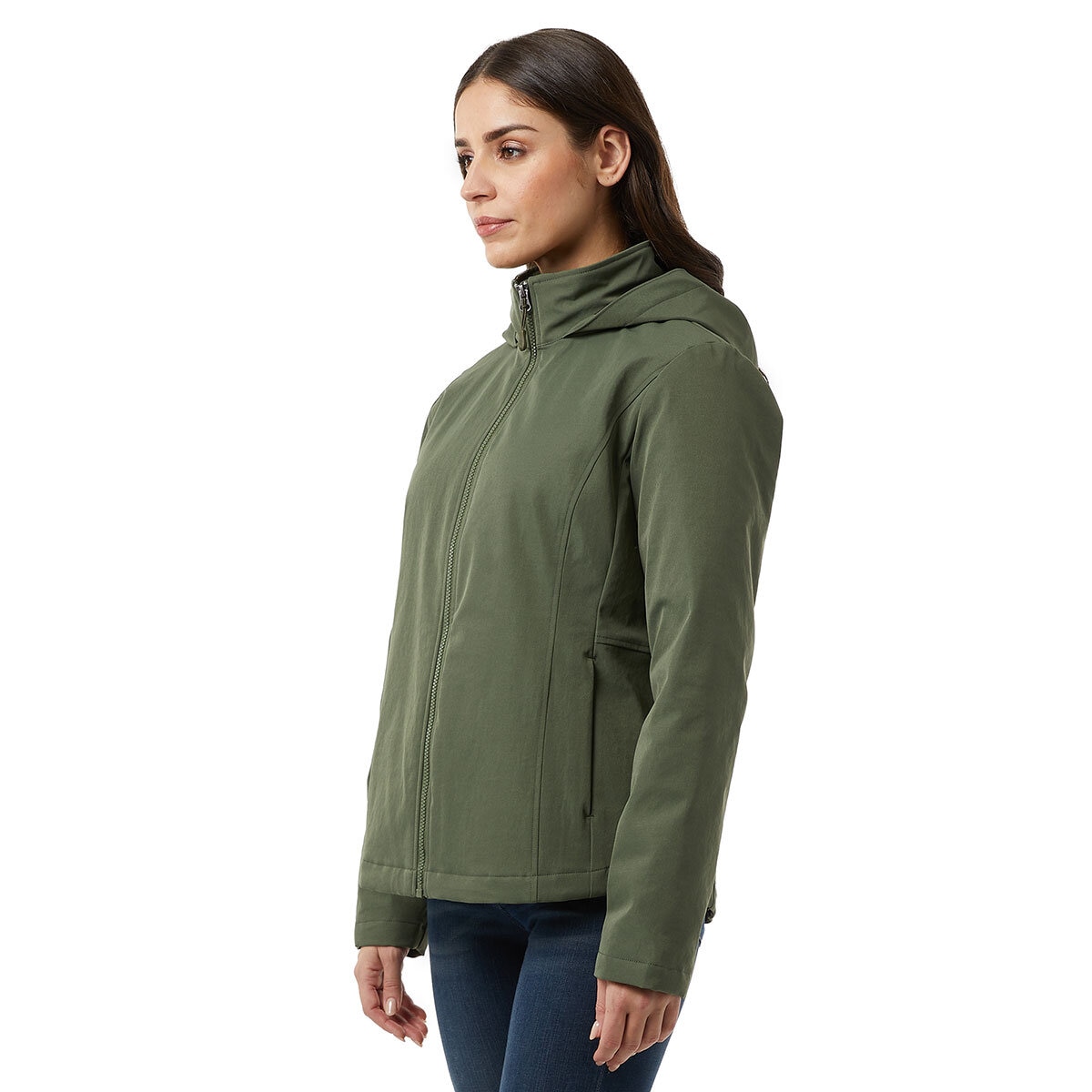 32 Degrees Ladies Soft Tech Short Jacket in Khaki