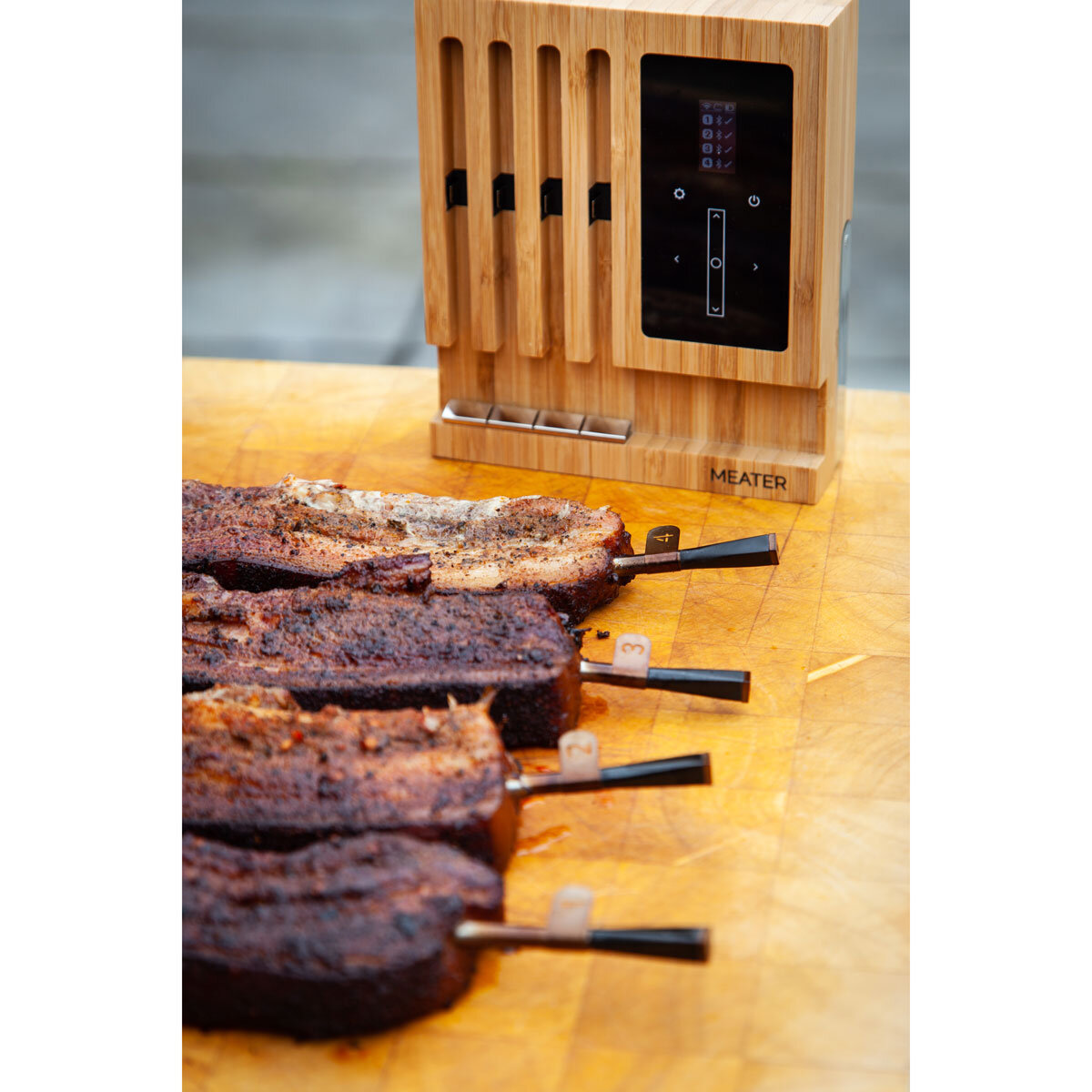 MEATER Block Set of 4 Digital Meat Thermometers, Honey - Worldshop