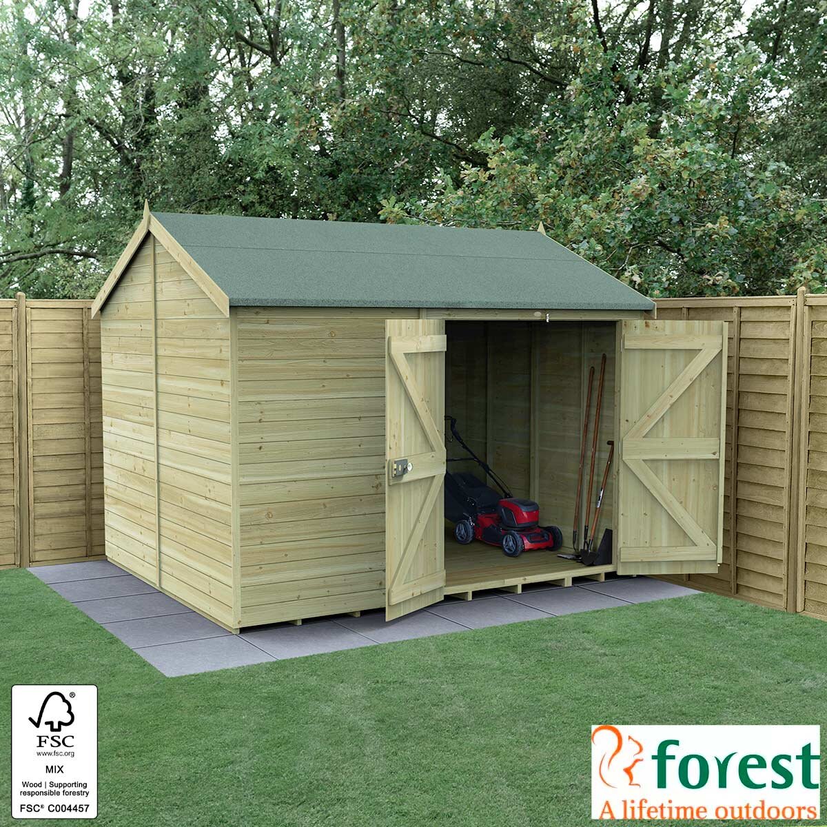 Forest Garden Timberdale 10ft x 8ft 3" (3 x 2.5m) Tongue & Groove Wooden Storage Shed 