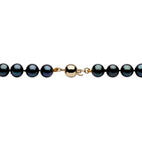 Black Pearl Necklace, 18ct Yellow Gold Clasp