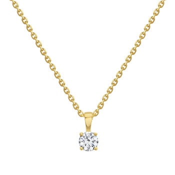 0.33ct Round Brilliant Cut Diamond Solitaire Pendant, 18ct Yellow Gold