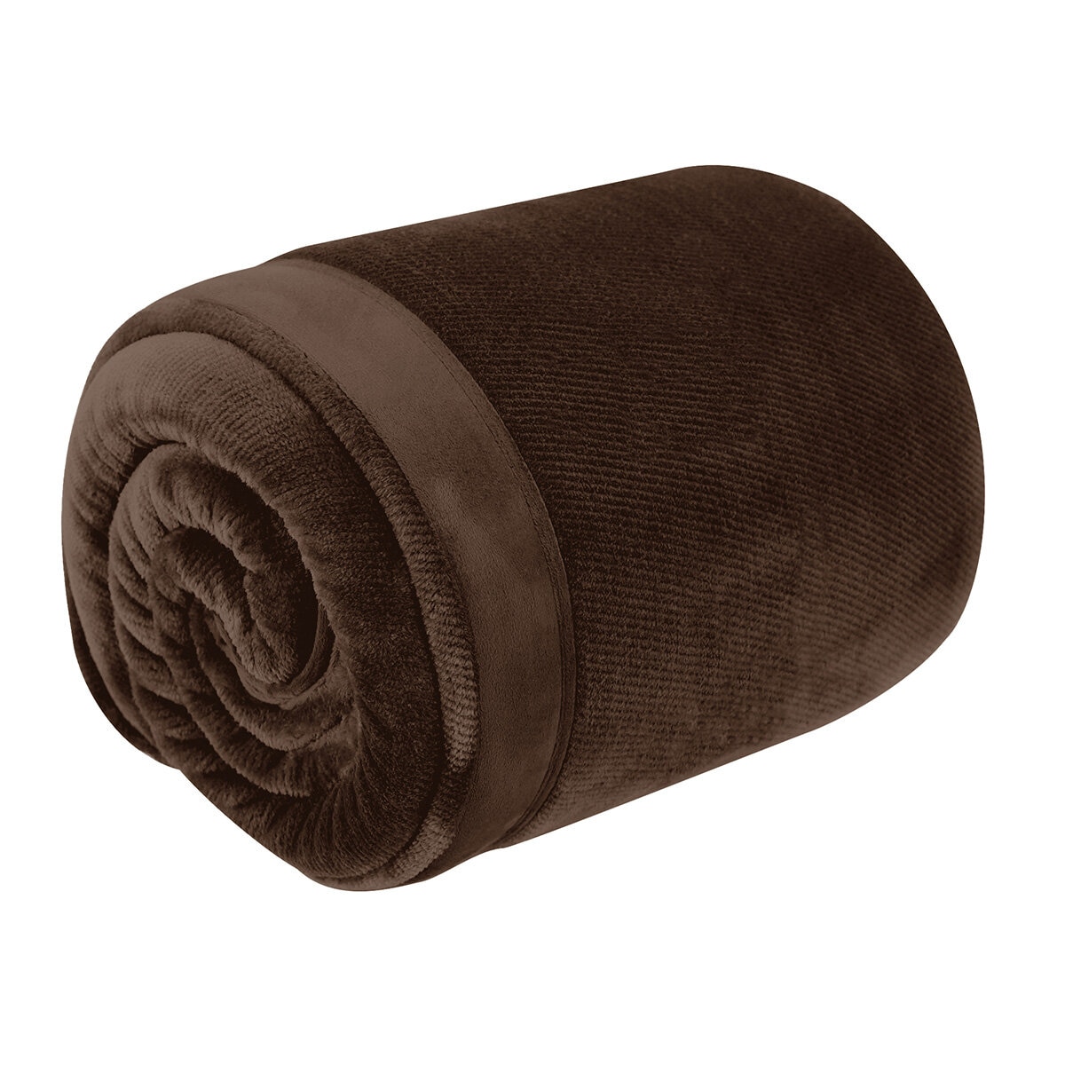 Kirkland Signature Plush Blanket in Brown, 248 x 233 cm