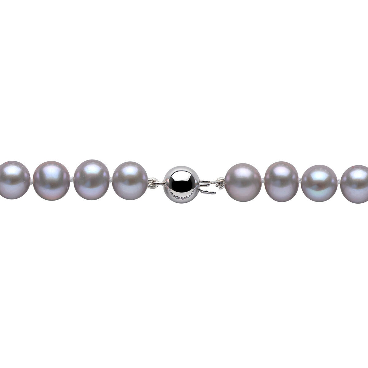 6-7mm Cultured Freshwater Grey Pearl Necklace, 18ct White Gold